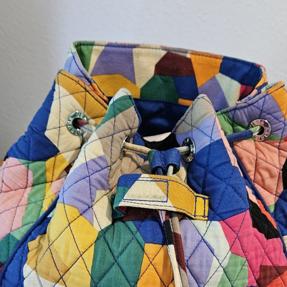 Hardly Used! VERA BRADLY - Multi Colored Quilted Backpack Bag- Multiple Comp. - Picture 3 of 6